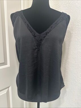 Intimately Free Black Oversized Lace V-Neck Satin Camisole